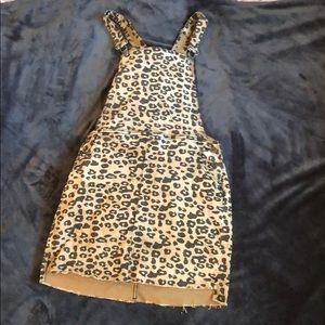 Denim Cheetah Overall Dress